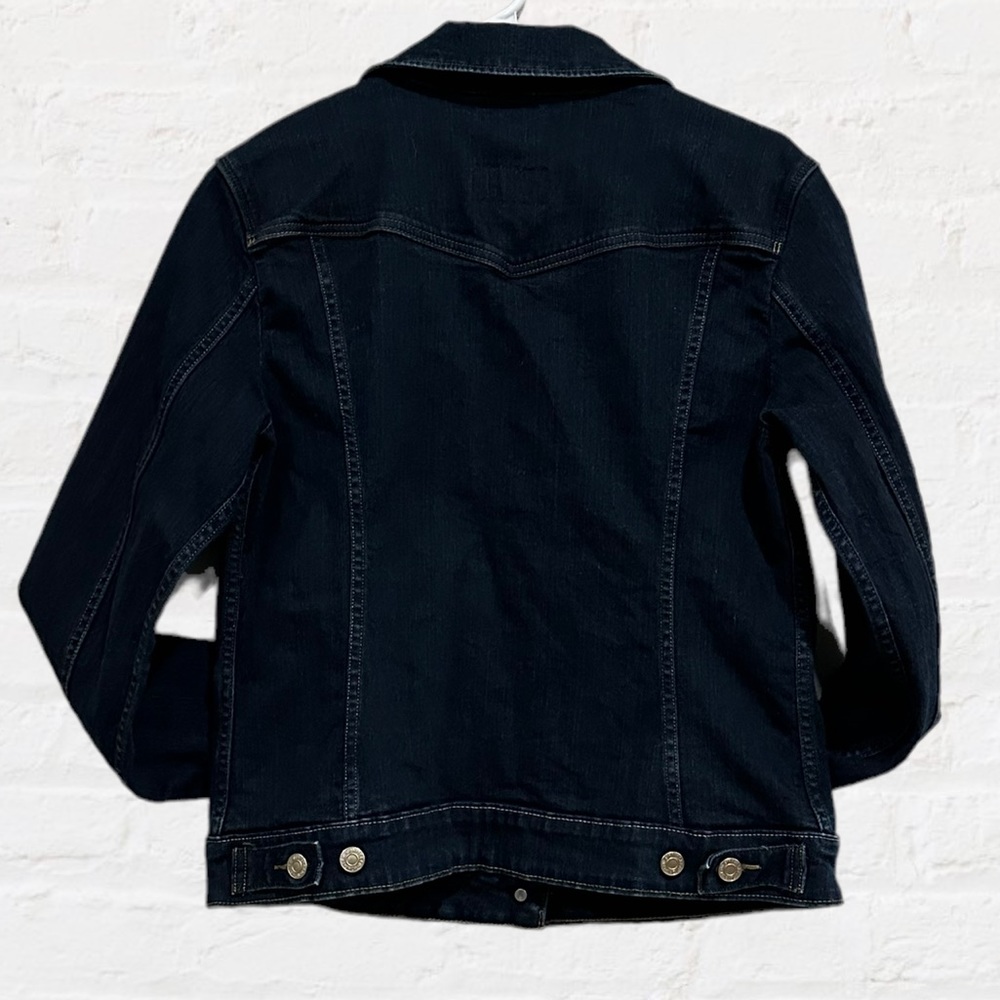 Levi’s‎ Dark Blue Jean Jacket Women’s Sz Large - Picture 2 of 3